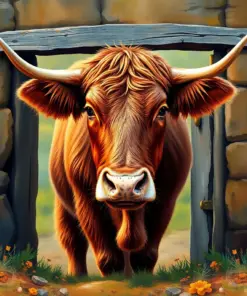 Realistic Rustic Gate Calf paint by numbers