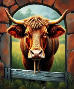 Realistic Rustic Gate Calf Paint By Numbers