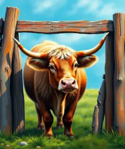 Realistic Rustic Gate Calf Paint By Numbers