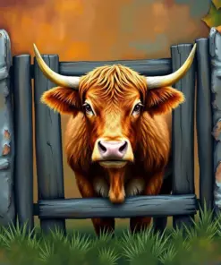 Realistic Rustic Gate Calf paint by numbers