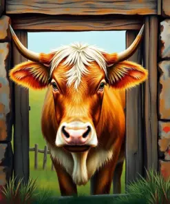 Realistic Rustic Gate Calf Paint By Numbers