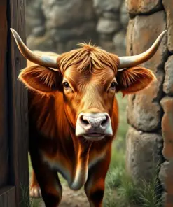 Realistic Rustic Gate Calf Paint by Numbers