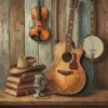 Realistic Rustic Music Icon Paint By Numbers