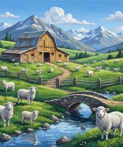Realistic Rustic Sheep Station Paint By Numbers