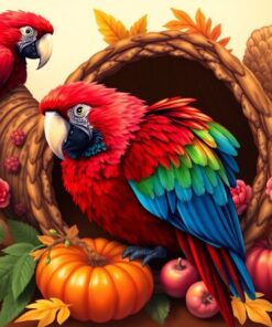 Macaw Cornucopia Paint Numbers
