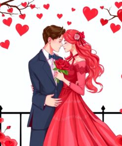 Scarlet Sweethearts Paint Numbers