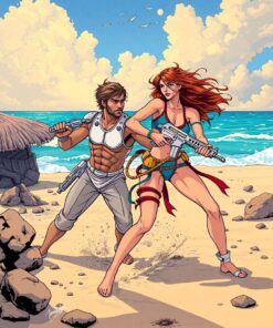 Beach Duel Paint Numbers