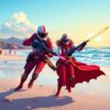 Realistic SciFi Beach Duel Paint By Numbers