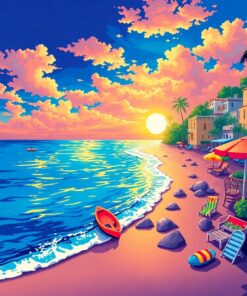 Realistic Seaside Coin Op Paint By Numbers