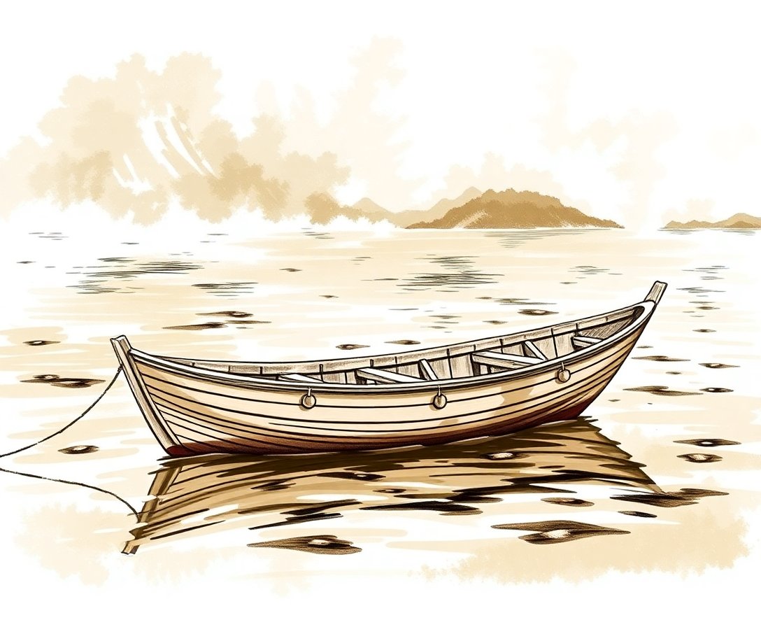 realistic-sepia-boat-sketch-paint-by-numbers-kit