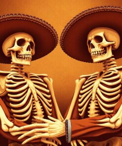 Realistic Sepia Mariachi Bones Paint By Numbers