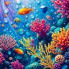 Realistic Shimmering Reef Life Paint By Numbers