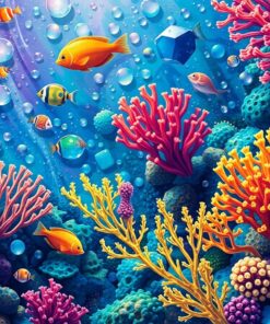 Realistic Shimmering Reef Life Paint By Numbers