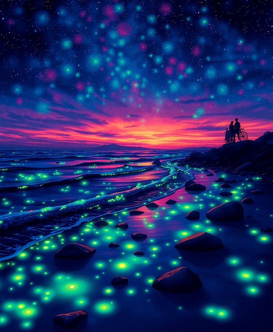 Shoreline Bioluminescence Paint Numbers Shoreline Bioluminescence Paint Numbers