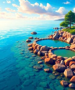 Realistic Shoreline Water Pools Paint By Numbers