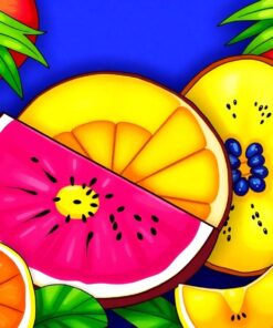 Realistic Sliced Tropical Fruit Paint By Numbers