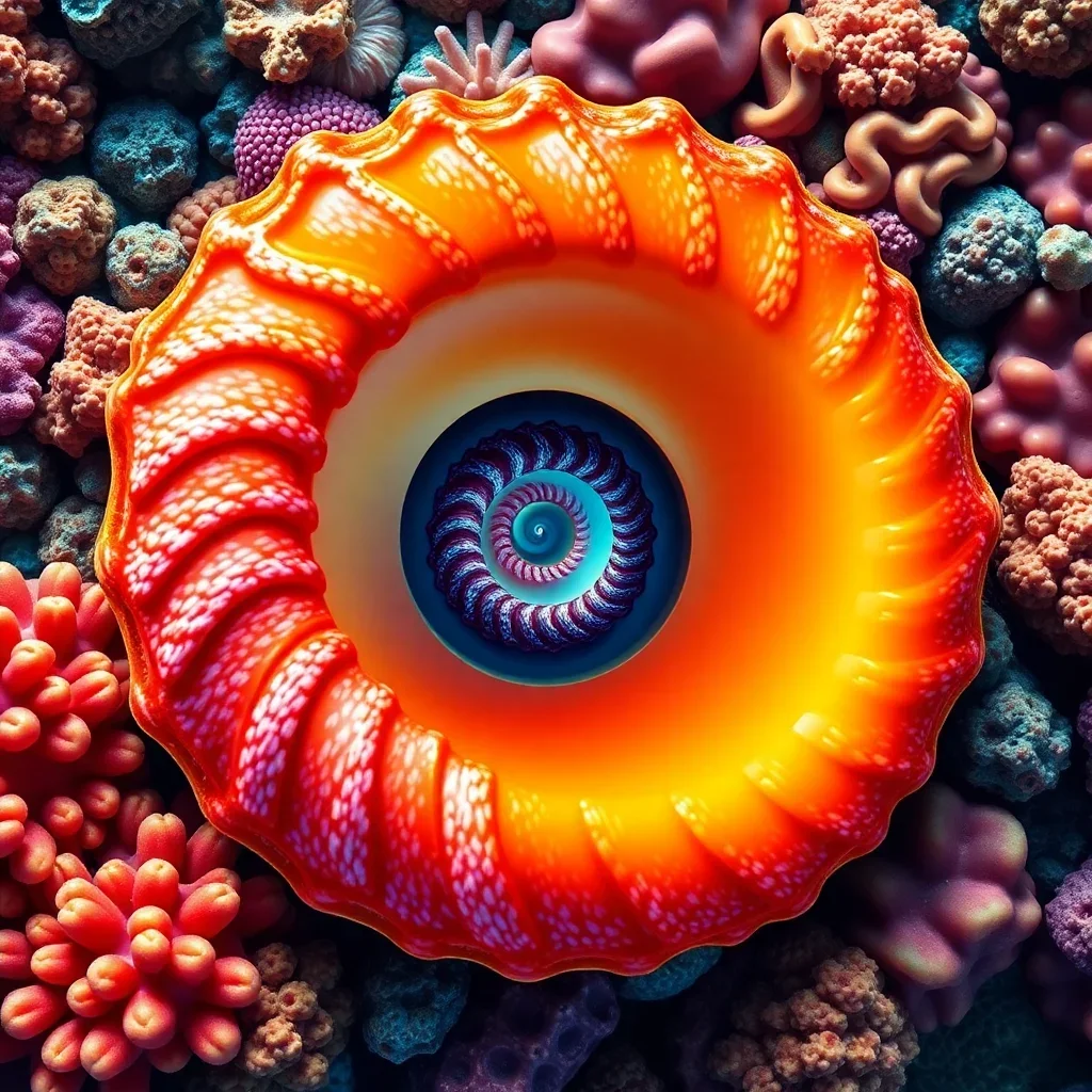 completed artwork display Realistic Spiral Shell paint by numbers