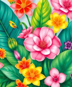 Tropical Blooms Paint Numbers