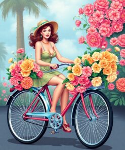 Bicycle Blooms Paint Numbers