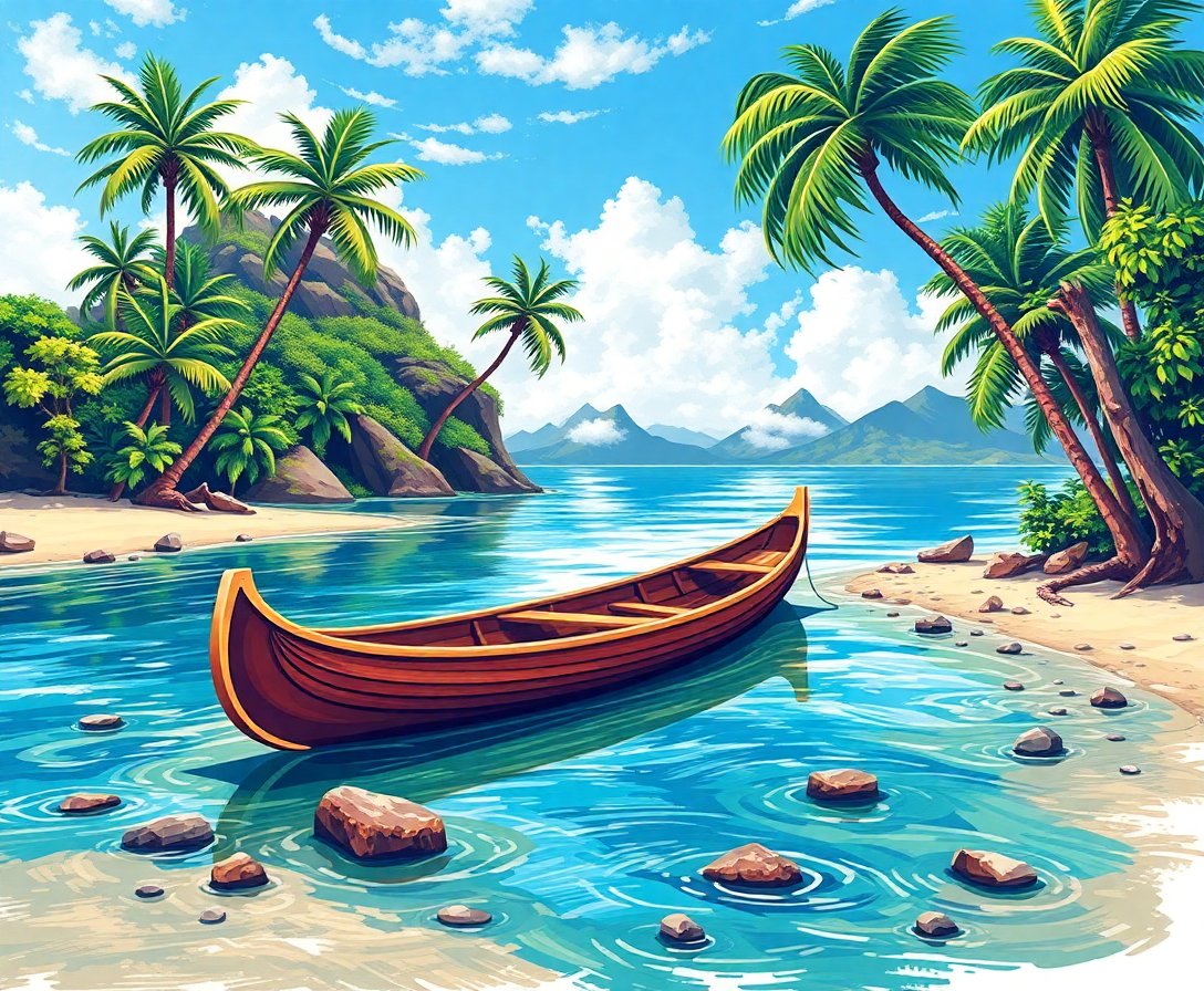 realistic-stranded-island-canoe-paint-by-numbers-kit