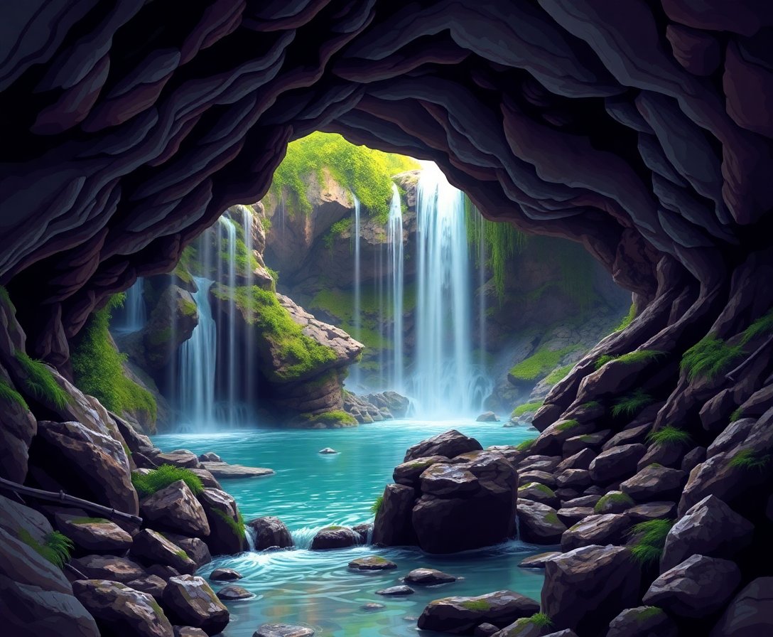 Subterranean Cascade Paint Numbers Subterranean Cascade Paint Numbers