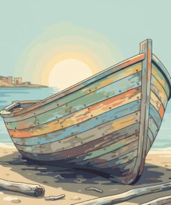 Realistic Sun Bleached Boat Paint By Numbers