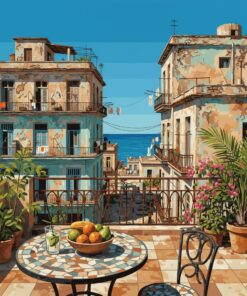 Realistic Sunbaked Havana Terrace Paint By Numbers