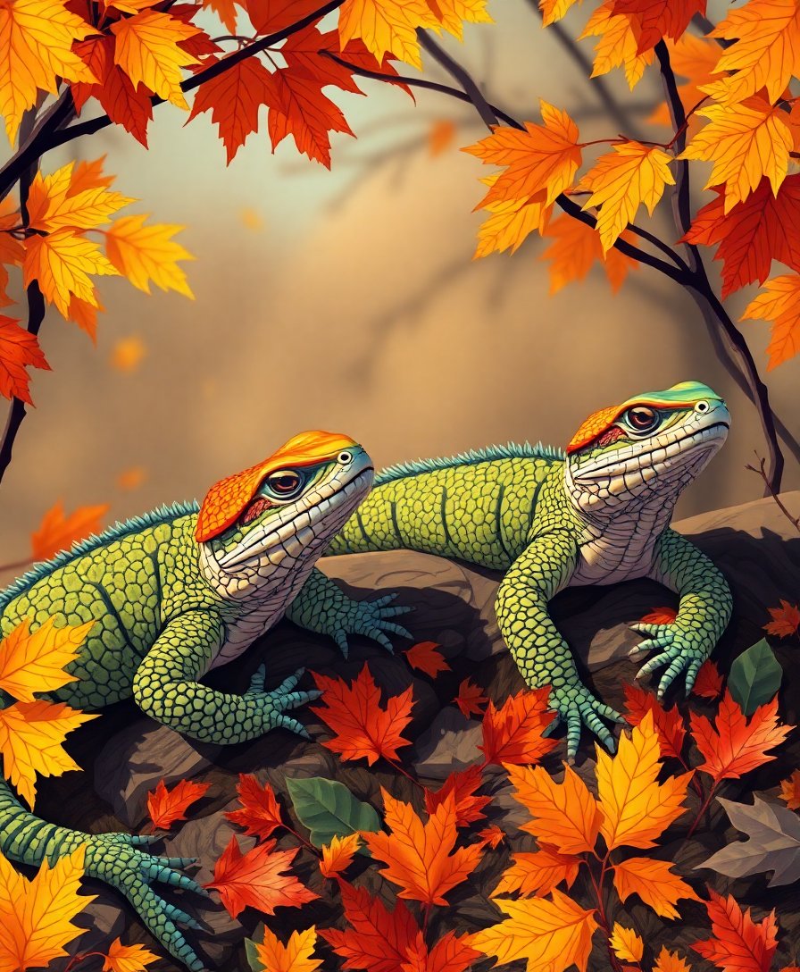 Autumn Reptiles Paint Numbers Autumn Reptiles Paint Numbers