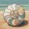 Realistic Sunbleached Nautilus Shell Paint By Numbers