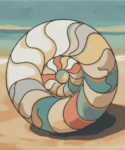 Realistic Sunbleached Nautilus Shell Paint By Numbers