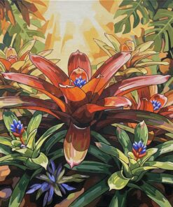 Realistic Sunlit Bromeliad Paint By Numbers