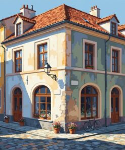 Realistic Sunlit Corner Building Paint By Numbers