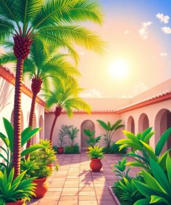 Sunlit Courtyard Paint Numbers