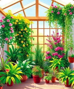 Realistic Sunlit Indoor Garden Paint By Numbers