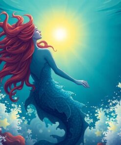 Realistic Sunlit Ocean Siren Paint By Numbers