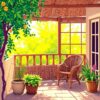Realistic Sunlit Wicker Corner Paint By Numbers