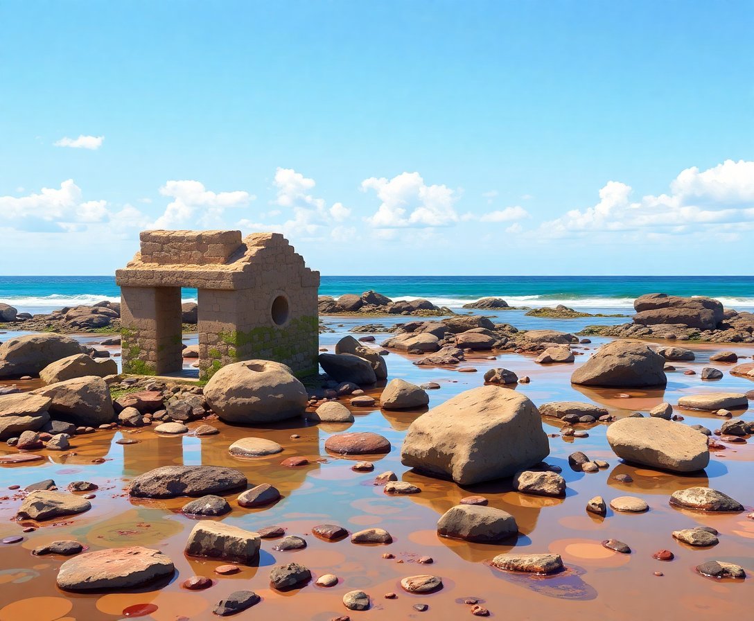 Realistic Tidal Pool Relics Paint By Numbers Kit completed