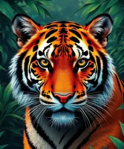 Realistic Tiger Jungle Gaze Paint By Numbers