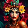 Realistic Tiki Cabaret Girl Paint By Numbers