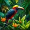 Realistic Toucanet Tropical Rain Paint By Numbers