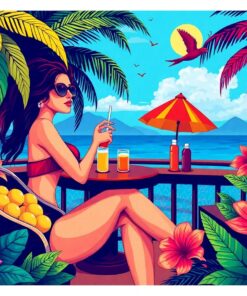 Realistic Tropic Club Diva Paint By Numbers