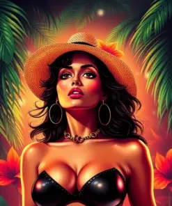 Realistic Tropic Club Diva Paint By Numbers