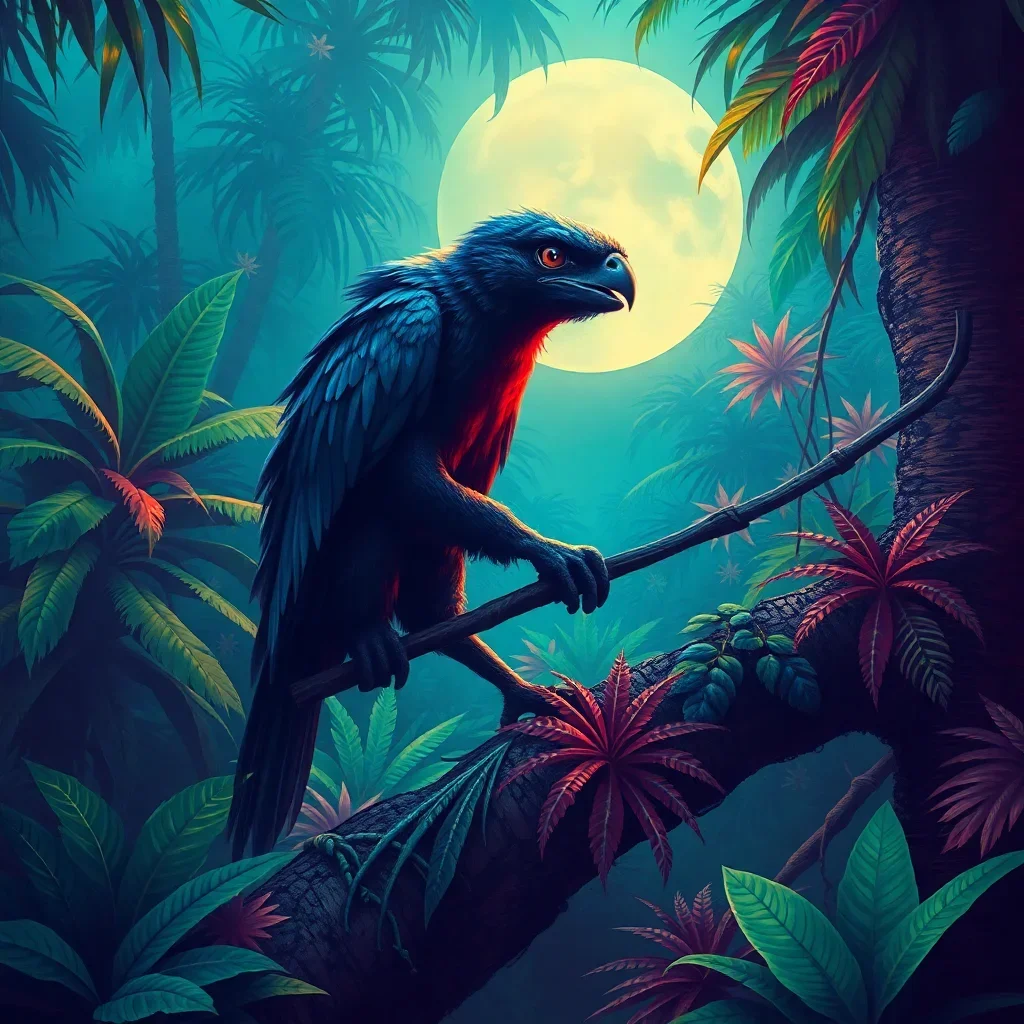 completed artwork display Realistic Tropic Night Hunter paint by numbers