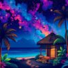 Realistic Tropic Nightscape Paint By Numbers