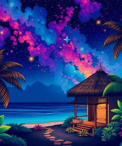 Realistic Tropic Nightscape Paint By Numbers