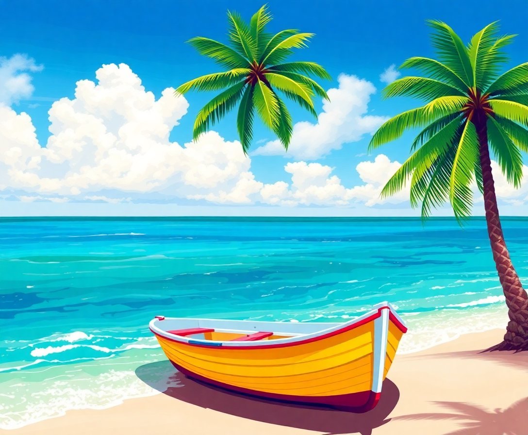 realistic-tropical-beach-skiff-paint-by-numbers-kit