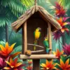 Realistic Tropical Bird Shelter Paint By Numbers