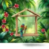 Realistic Tropical Bird Shelter Paint By Numbers