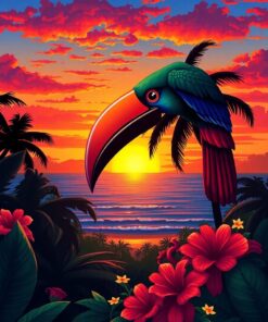 Bird Sunset Paint Numbers