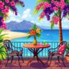 Realistic Tropical Cafe Table Paint By Numbers